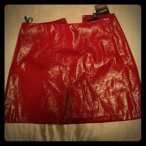 A classic red fitting skirt